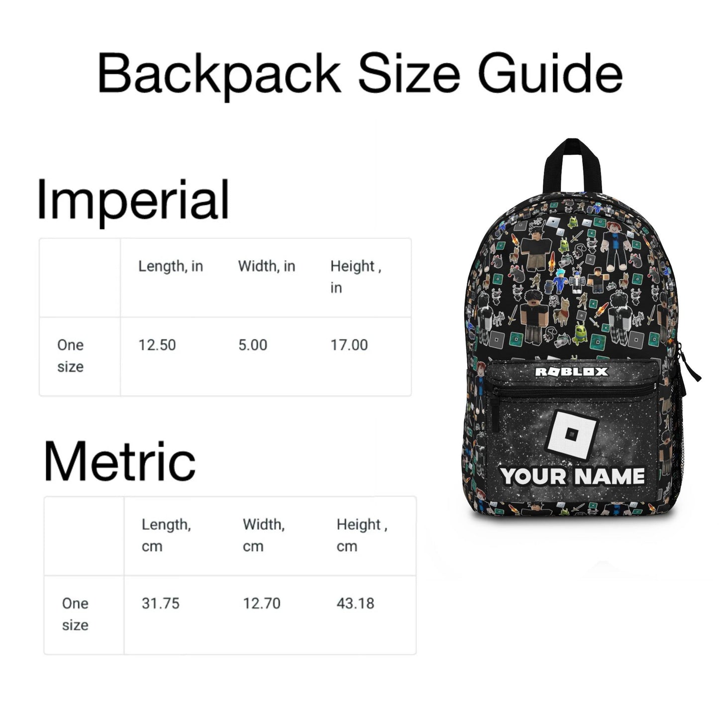 Custom Boys Roblox Backpack